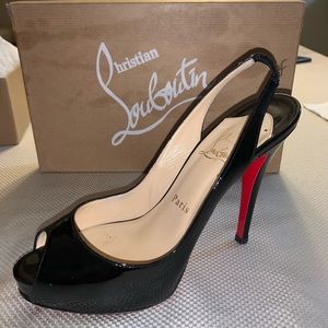 Black patent leather Louboutin’s with original box